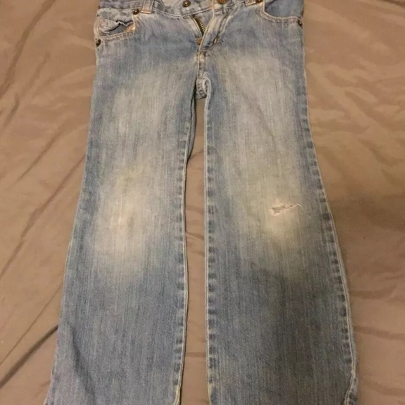 Girls size 4t crazy 8 jeans with long sleeve shirt - Picture 6 of 8